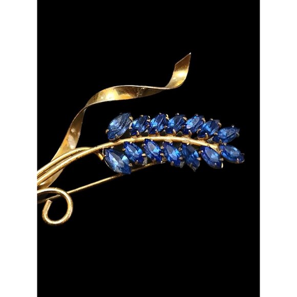 Beautiful Unsigned Sterling Flower Spray Brooch Attributed To Coro (A4878) - Picture 2 of 3